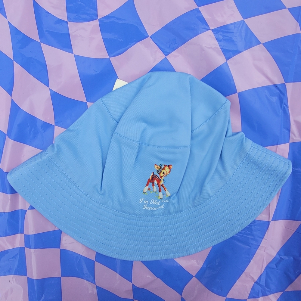 NWT By Samii Ryan Light Blue Bucket Hat with Fawn